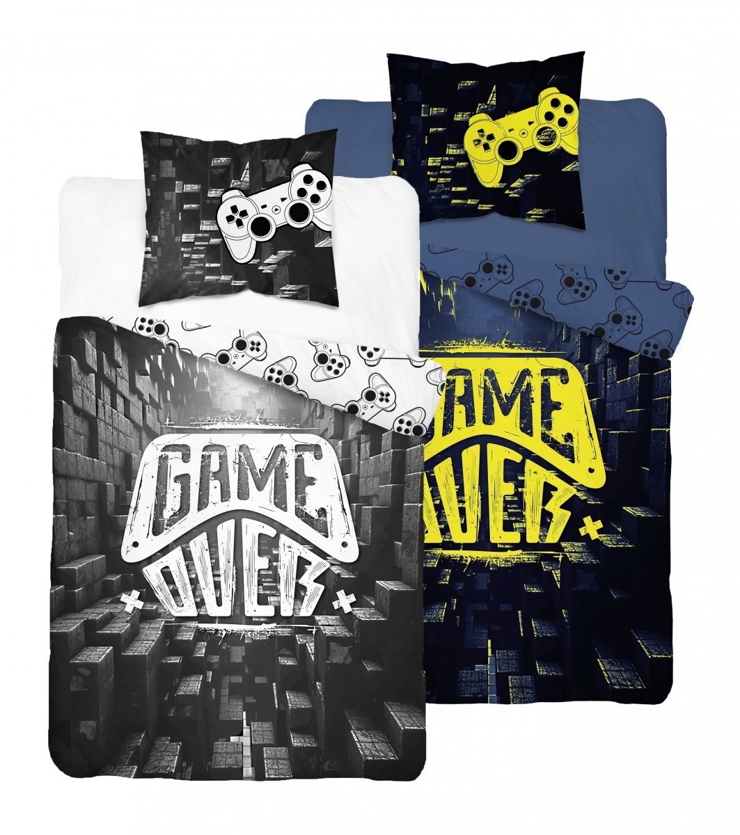 Dekbedovertrek Game over - katoen - 140x200 + 70x80 cm