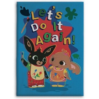 Bing Bunny Bing Bunny fleece plaid Let's do it again blauw - 100x140 cm