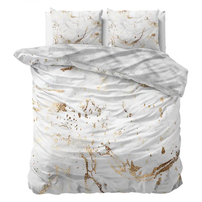 Katoen satijn dekbedovertrek Bianco wit