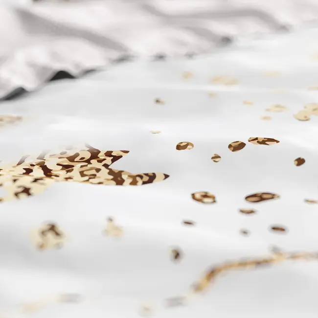 Katoen satijn dekbedovertrek Bianco wit