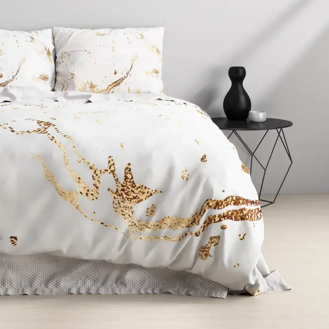 Katoen satijn dekbedovertrek Bianco wit