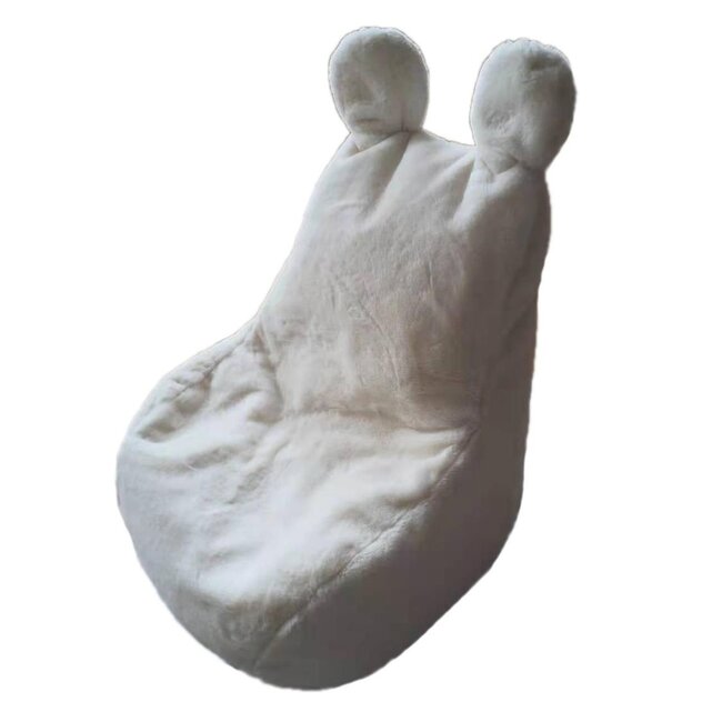 Kinder zitzak van imitatiebont wit voor kinderkamer