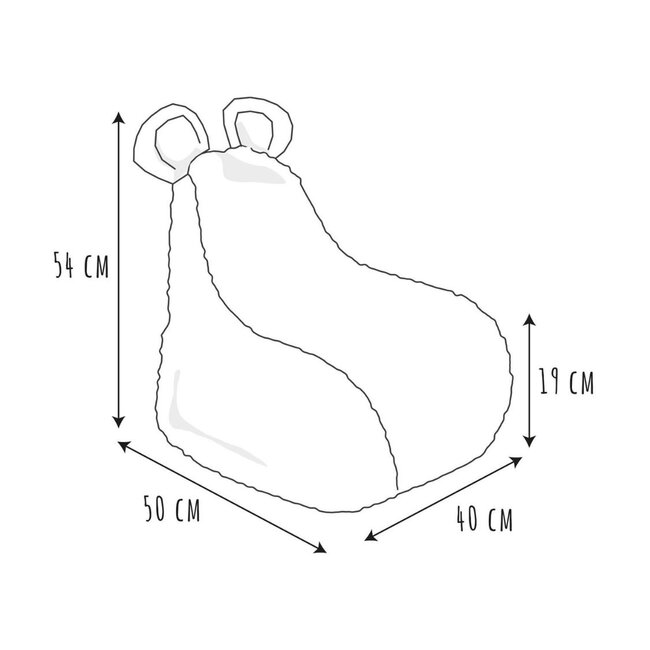 Kinder zitzak van imitatiebont wit voor kinderkamer