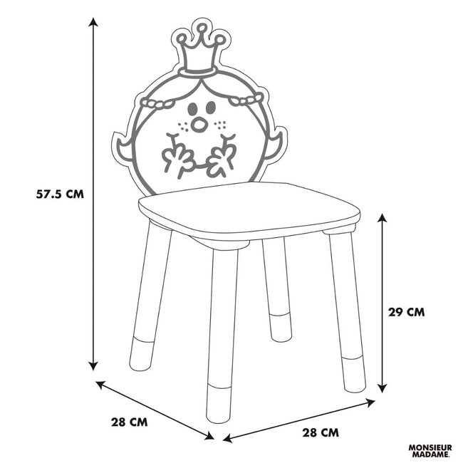 Kinderstoel Madame Princesse - roze