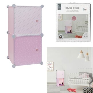 Home deco kids Opbergkubus - 2 stuks 30x30 cm - roze