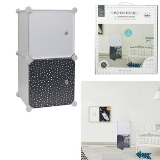 Home deco kids Opbergkubus - 2 stuks 30x30 cm - grijs