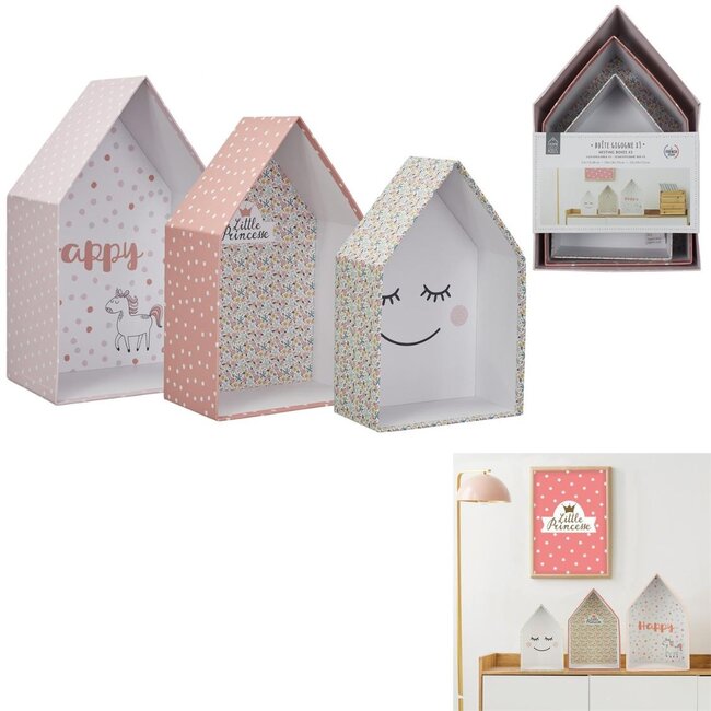 Little Princess - set van 3 nestkastjes voor kinderkamer