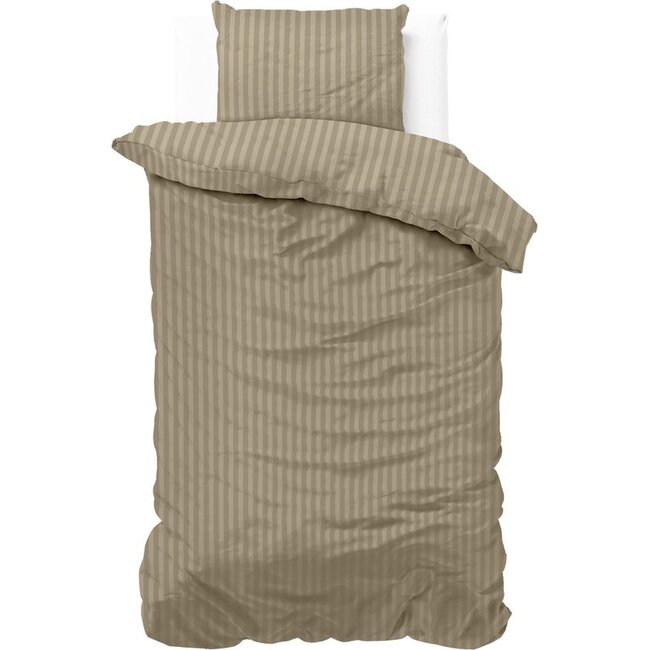 Microvezel dekbedovertrek Dallas - taupe - 140x220 + 60x70cm