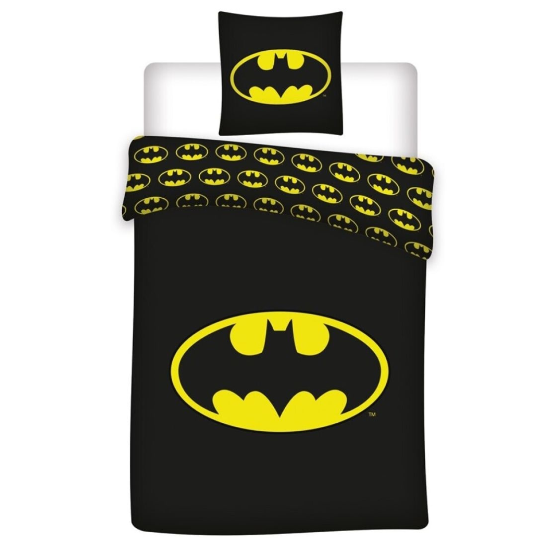 Batman dekbedovertrek Logo - microvezl - 140x200 + 63x63 cm cm