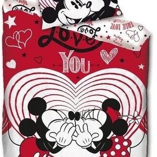 Disney & Licentie Mickey & Minnie Mouse dekbedovertrek Love You - microvezel - eenpersoons