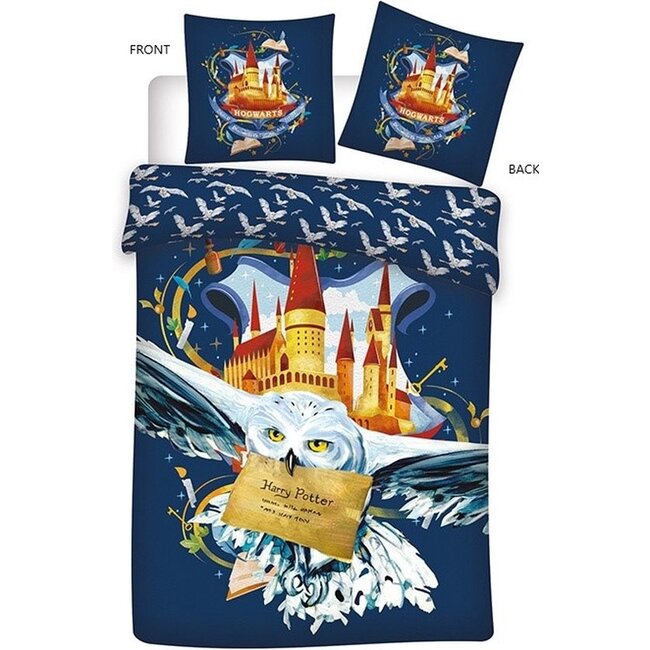 Harry Potter dekbedovertrek Hedwig - microvezel  - 140x200 + 65x65 cm