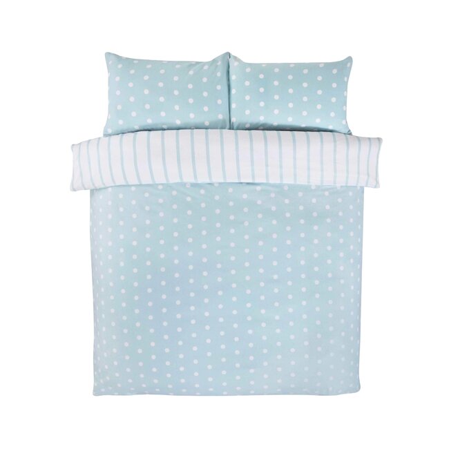Microvezel dekbedovertrek Spots & Stripes - blauw