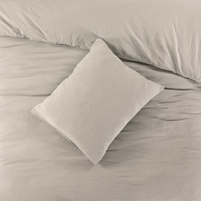 Katoen percal dekbedovertrek Rome - Zand - Mousseline