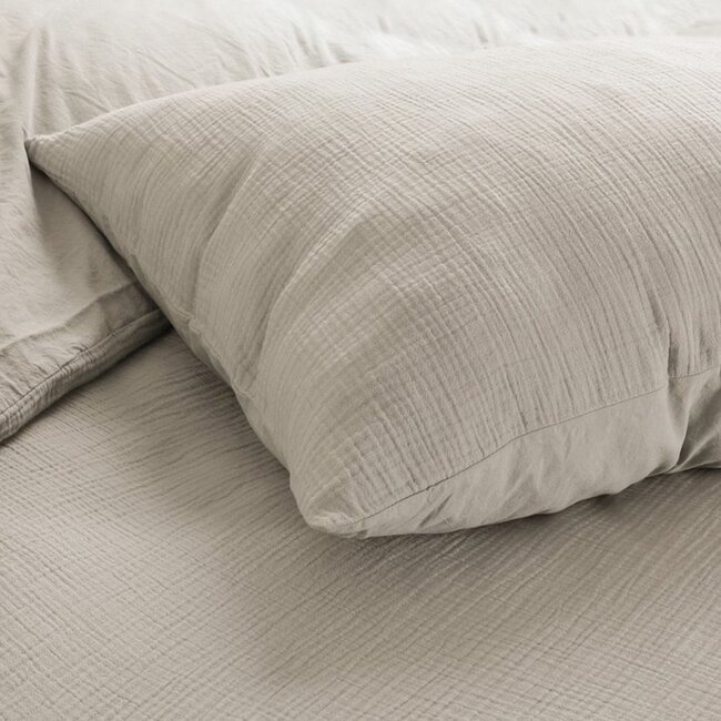 Katoen percal dekbedovertrek Rome - Zand - Mousseline