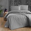 .Decoware® Hotelstreep dekbedovertrek - grijs - katoen satijn