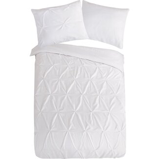 Pure Dekbedovertrek Wit met Plooidesign – Microvezel