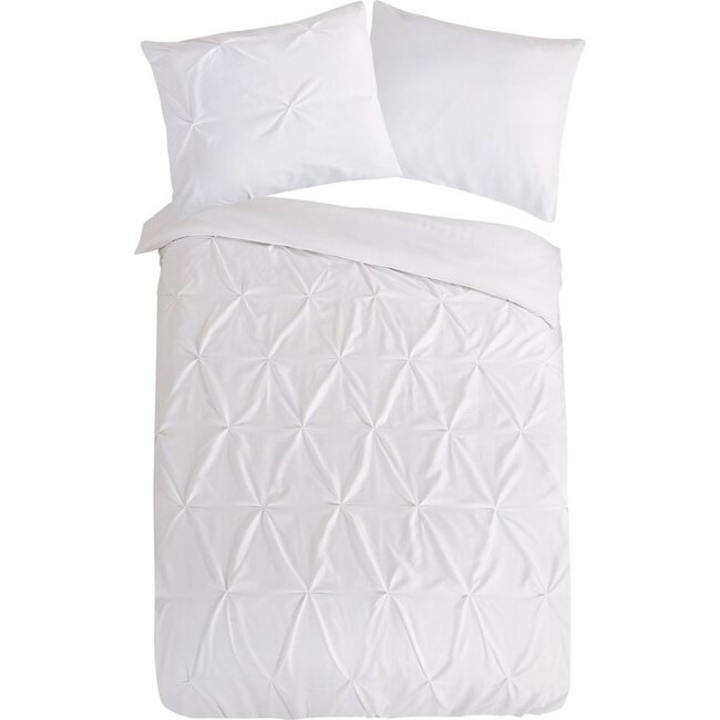 Dekbedovertrek Wit met Plooidesign – Microvezel