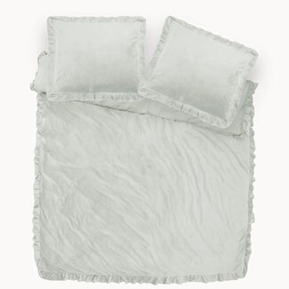Sleeptime Velvet dekbedovertrek ruffles - cappuccino wit