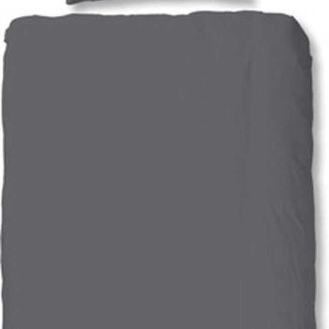 Katoensatijn dekbedovertrek uni grijs