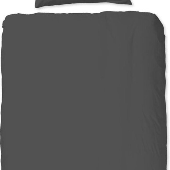 Katoensatijn dekbedovertrek uni antraciet
