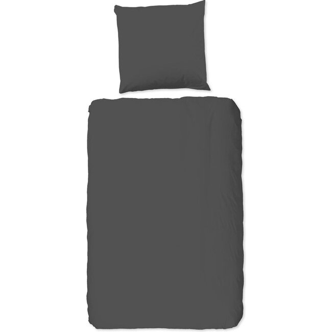 Katoensatijn dekbedovertrek uni antraciet