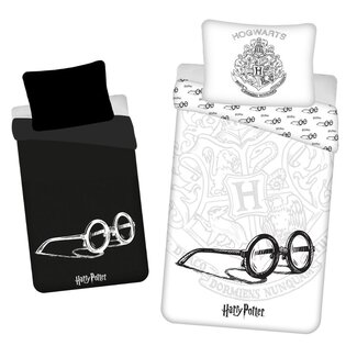 Disney & Licentie Harry Potter dekbedovertrek HP bril - glow in the dark - katoen  - eenpersoons