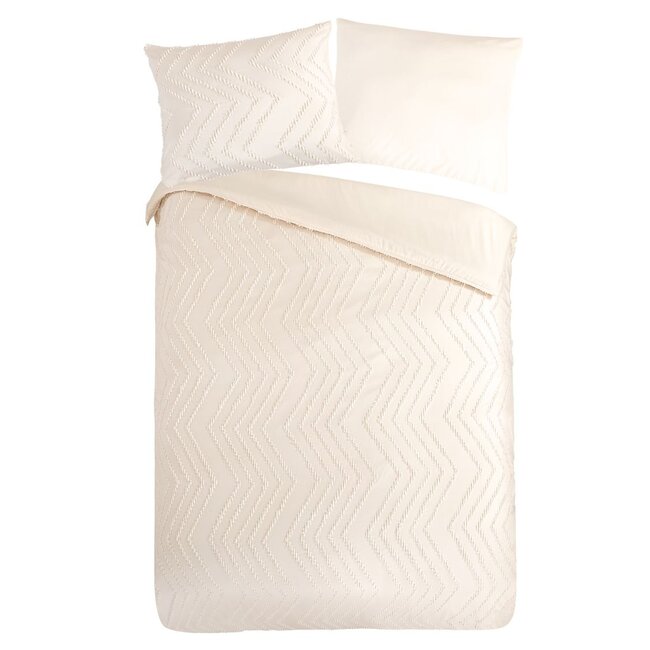 Microvezel dekbedovertrek Zigzag - creme