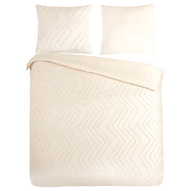Microvezel dekbedovertrek Zigzag - creme