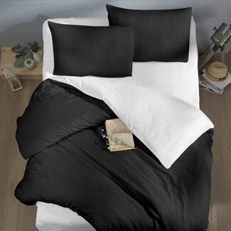 .Decoware® Katoen dekbedovertrek double face - zwart - wit