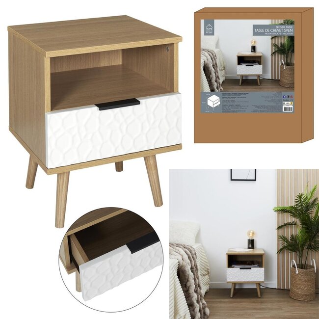 Nachtkastje met groot vak en 1 lade