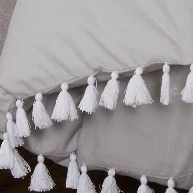Dekbedovertrek Tassel grijs - Polykatoen