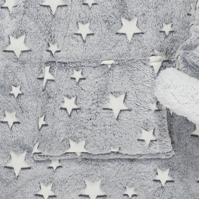 Hoodie kinderen - grijs met sterren - glow in the dark