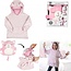 Kinder fleece hoodie - roze met katten oortjes
