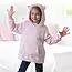 Home deco kids Kinder fleece hoodie - roze met katten oortjes