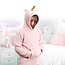 Kinder hoodie unicorn - lichtroze met unicorn capuchon
