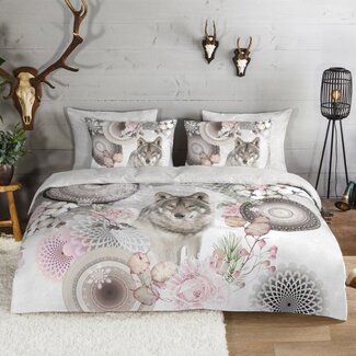 HiP Flanel dekbedovertrek Isaci wolf