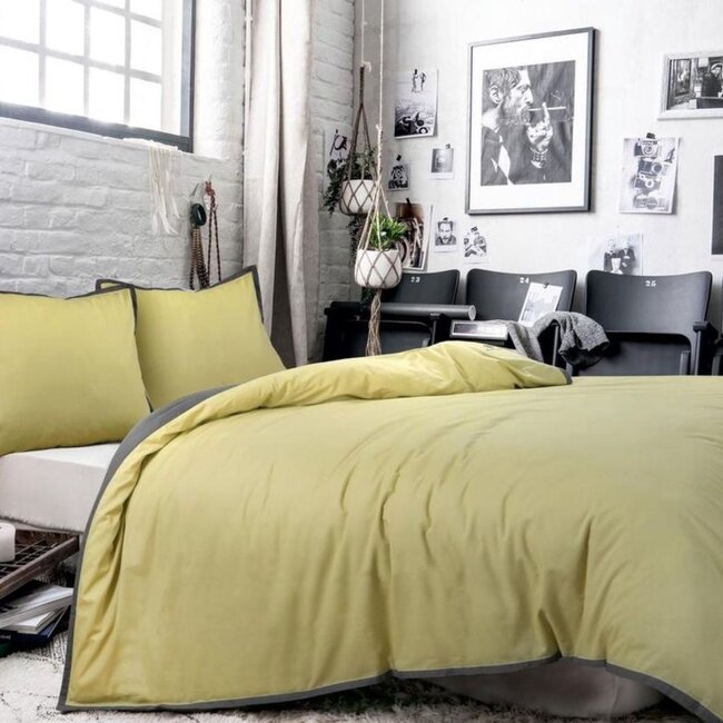 BLCKOUT  dekbedovertrek California - geel - biologisch katoen - Lits-jumeaux (240x220 + 2st 60x70cm)