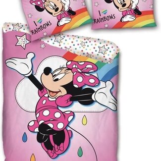 Disney & Licentie Minnie Mouse dekbedovertrek Regenboog - microvezel - eenpersoons