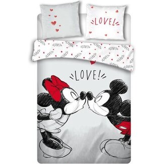Disney & Licentie Mickey & Minnie Mouse dekbedovertrek Love - microvezel - lits-jumeaux