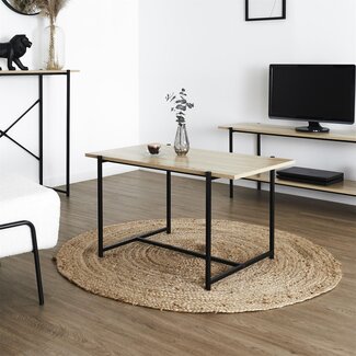 Home deco Loka salontafel - hout met metalen onderstel - 80x50 cm