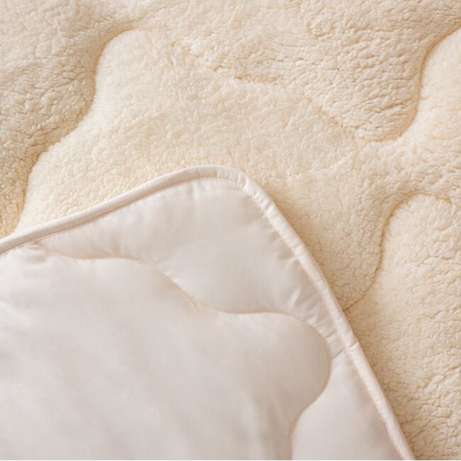 All in one lazy dekbed teddy -  Dekbed en overtrek in 1 - Creme