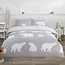 Flanel dekbedovertrek ijsberen - grijs - Lits-jumeaux (230x220 + 2st 50x75cm)