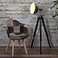 Home deco Patchwork stoel met armleuningen - grijs - taupe