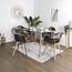 Patchwork stoel met armleuningen - grijs - taupe
