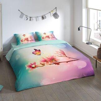 Pure Microvezel dekbedovertrek Magnolia butterfly - 1-persoons (140x220 + 60x70cm)