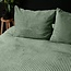 Teddy dekbedovertrek Rib fleece - groen - onderkant microvezel