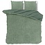 Teddy dekbedovertrek Rib fleece - groen - onderkant microvezel
