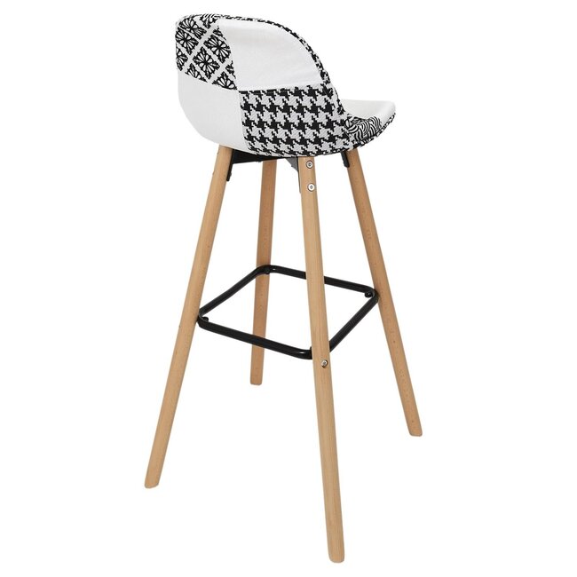 Patchwork barkruk - grijs zwart - hoogte 92,5 cm