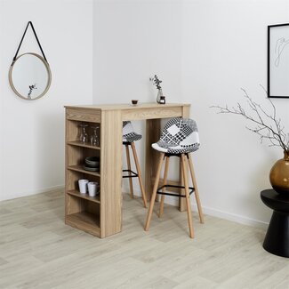 Home deco Patchwork barkruk - grijs zwart - hoogte 92,5 cm