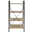 Wandrek met 4 lagen - houten planken met zwart metalen frame